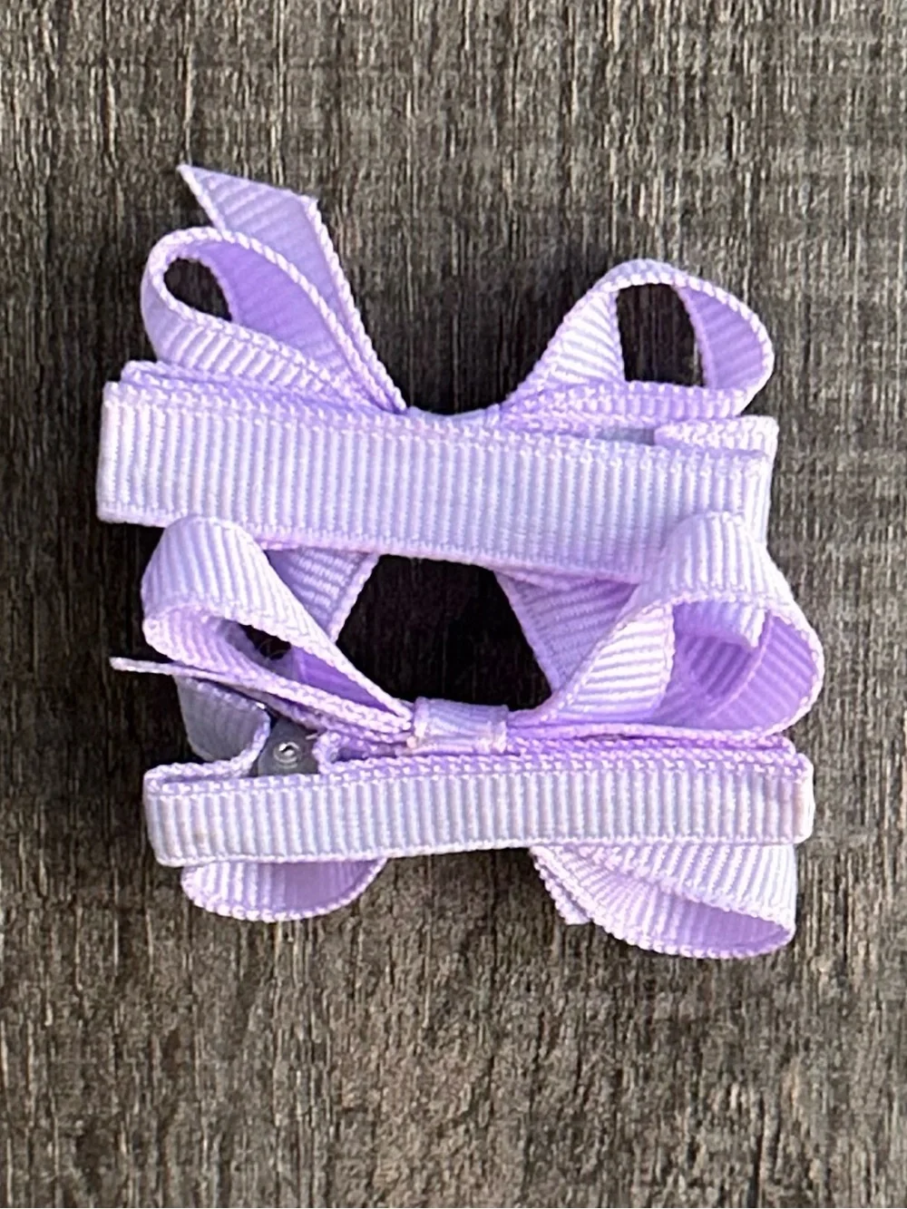 💞 Set of 2 Light Purple Grosgrain Ribbon Clip Hair Bows